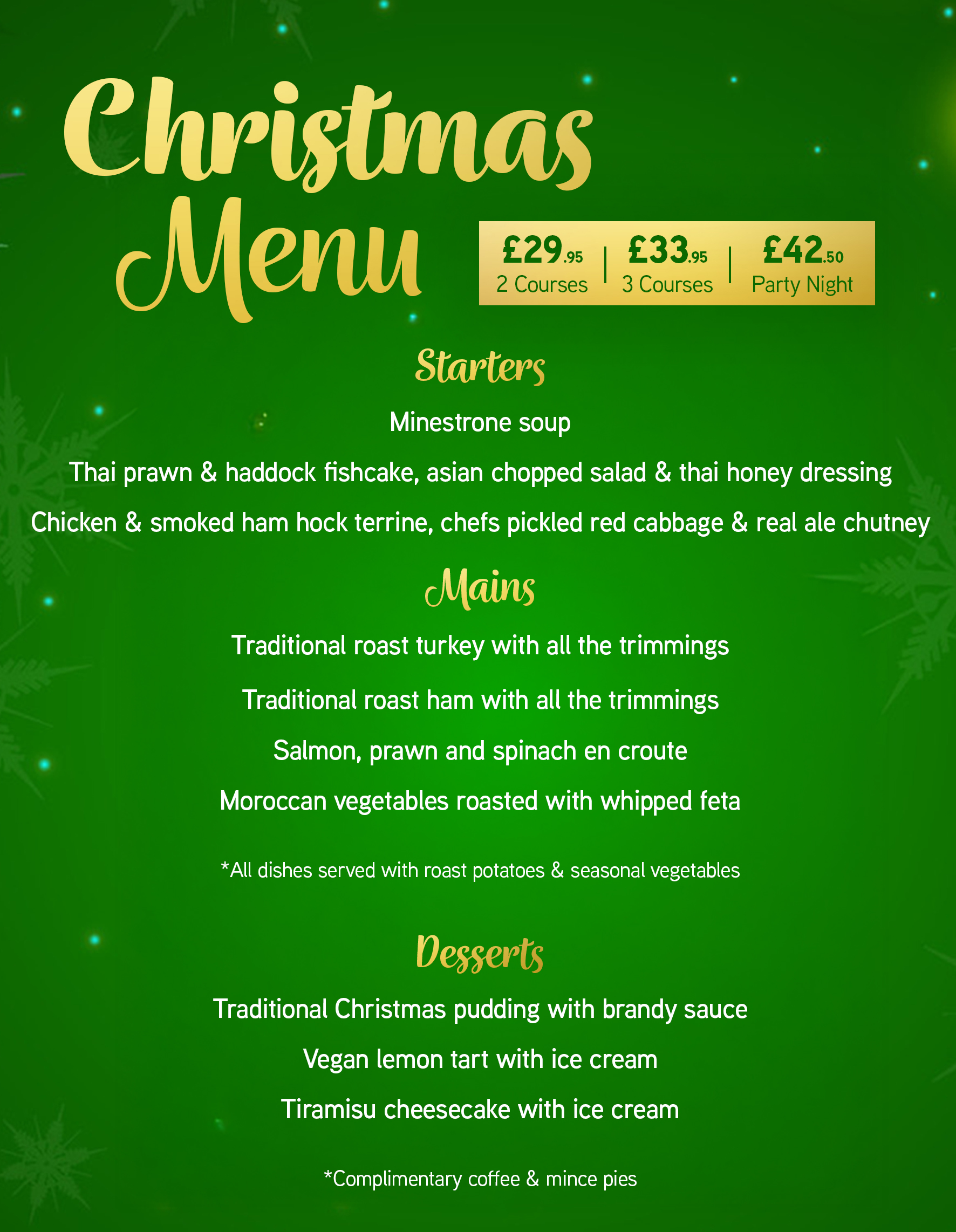 Christmas Menu at Mytime Active