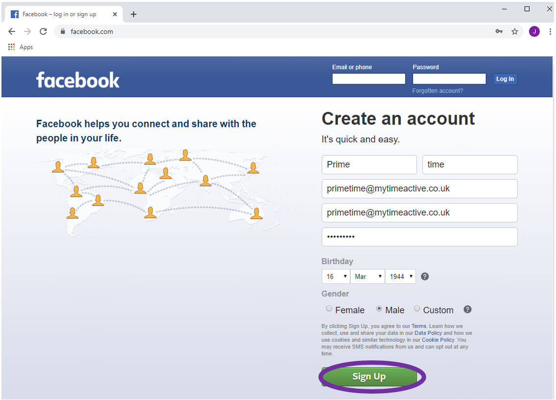 Facebook step 3