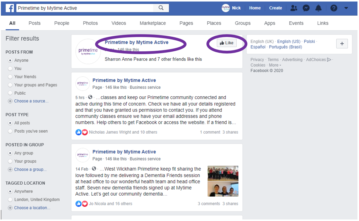 Primetime facebook step 2