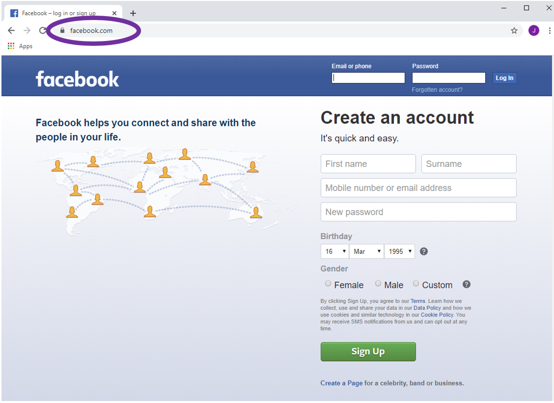 Facebook step 1