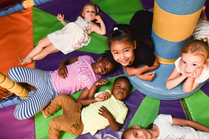 Children enjoying soft play