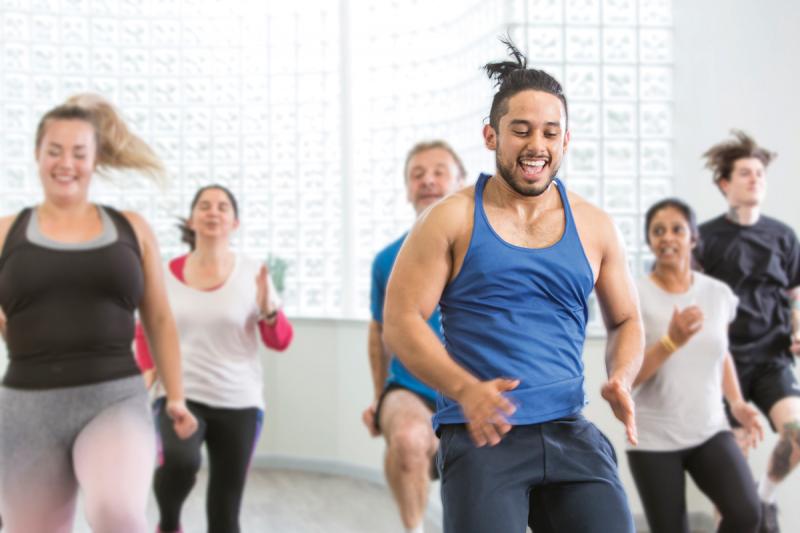 Group of members exercising together